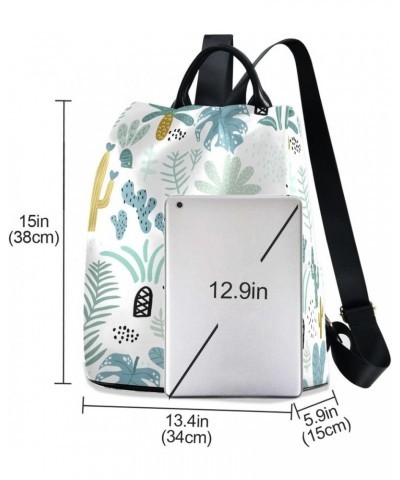 Backpack Purse for Women Fashion Travel Anti-theft Cactus Palm Leaves Floral Daypack Casual Shoulder Bag Medium Size $18.81 B...