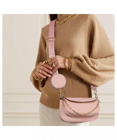 Small Crossbody Bags for Women Trendy 3 in 1 PU Leather Multi Pochette Shoulder Purse with Coin Purse Pink $18.69 Crossbody Bags