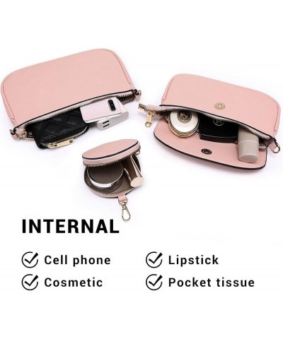 Small Crossbody Bags for Women Trendy 3 in 1 PU Leather Multi Pochette Shoulder Purse with Coin Purse Pink $18.69 Crossbody Bags