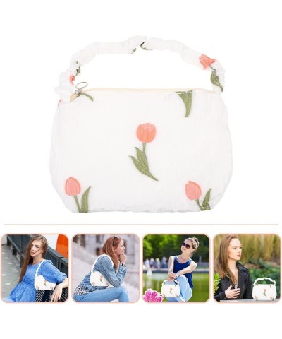 Ser of 2 Cherry Underarm Bag Underarm Handbag Floral Handbag Tulip Shoulder Bag Canvas Shoulder Bag Whitex2pcs $29.49 Shoulde...