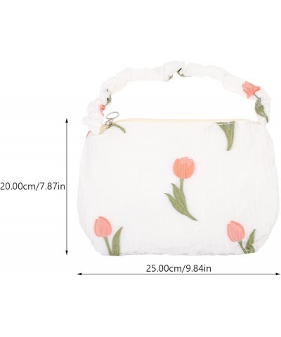 Ser of 2 Cherry Underarm Bag Underarm Handbag Floral Handbag Tulip Shoulder Bag Canvas Shoulder Bag Whitex2pcs $29.49 Shoulde...