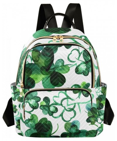 St. Patrick's Day Women Backpack Green Spring Watercolor Shamrock Anti-Theft Travel Backpack Lightweight Handbag Roomy Weeken...