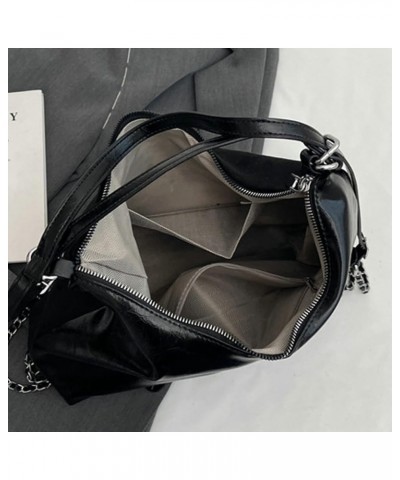 Women Retro Hobo Shoulder Bag Matte PU Leather Tote Bag Satchel Purse Large Crossbody Bag Handbag A Black $21.31 Totes