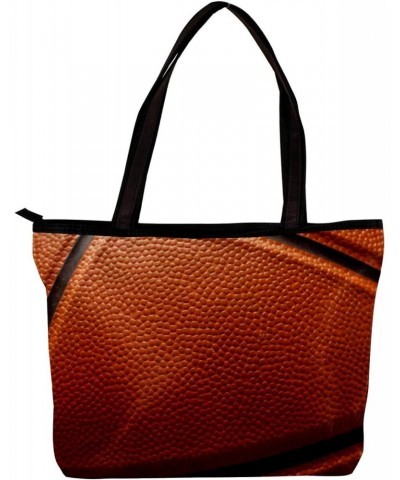 Tote Bag with Zipper, Casual Handbags for Women, Shoulder Bag, basketball print $11.39 Totes