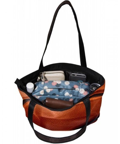 Tote Bag with Zipper, Casual Handbags for Women, Shoulder Bag, basketball print $11.39 Totes