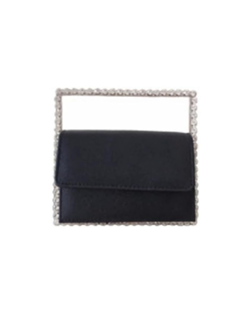 Women's Evening Clutch Bag, Square Shape Rhinestone Diamond Clutch Purse Wedding Party Purse Handbag for Women Black $16.23 E...