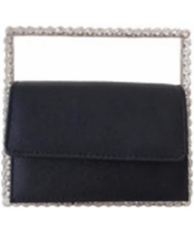 Women's Evening Clutch Bag, Square Shape Rhinestone Diamond Clutch Purse Wedding Party Purse Handbag for Women Black $16.23 E...