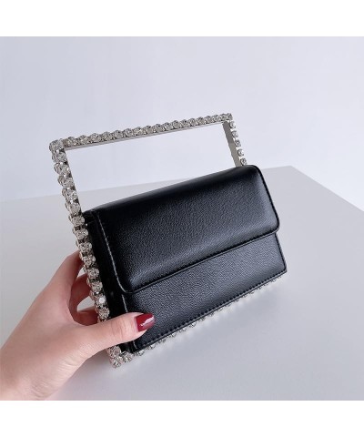 Women's Evening Clutch Bag, Square Shape Rhinestone Diamond Clutch Purse Wedding Party Purse Handbag for Women Black $16.23 E...