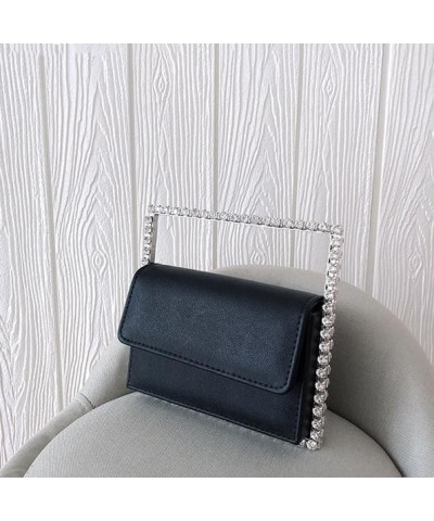 Women's Evening Clutch Bag, Square Shape Rhinestone Diamond Clutch Purse Wedding Party Purse Handbag for Women Black $16.23 E...