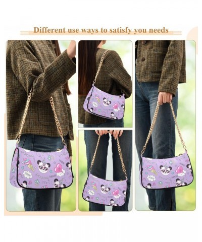 Cute Panda Unicorn Shoulder Bag for Women Small Purse Mini Clutch Purse Travel Handbags with Chain Strap for Women Girlfriend...