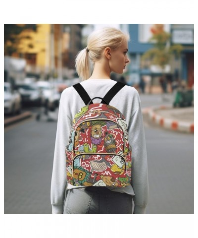 Mini Backpack Purse for Women Lightweight Girls Small Size Cute Graffiti Whale Cat Animal School Teens College Traveling Medi...