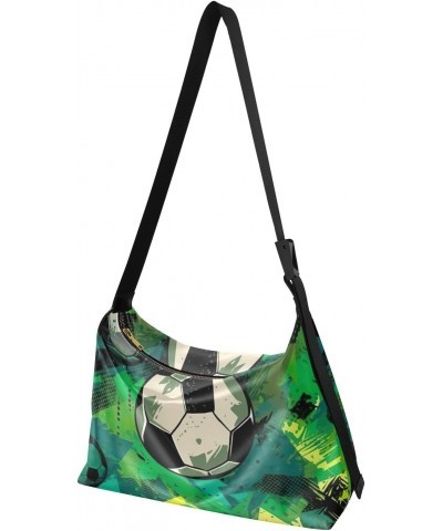 Green Soccer Ball Tote Bag for Women Large Hobo Bags Crossbody Purse Shoulder Bag with Adjustable Strap for Travel Men $19.46...