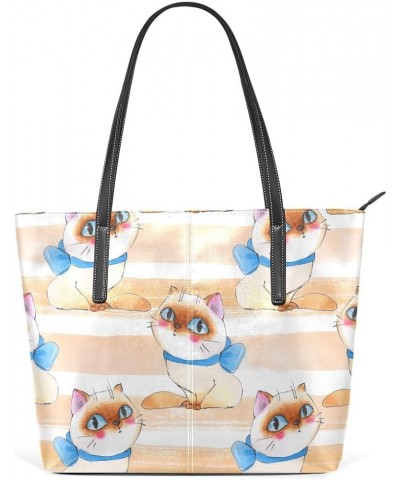 Handbags for Women Tote Bags with 11.08"(L) x 3.54"(W) x 11.02"(W) - Cute Cartoon Cat Cartoon Cute Cat $19.34 Totes