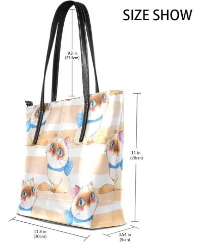 Handbags for Women Tote Bags with 11.08"(L) x 3.54"(W) x 11.02"(W) - Cute Cartoon Cat Cartoon Cute Cat $19.34 Totes