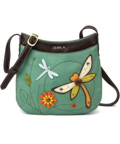 Crescent Crossbody Women Shoulder Purse with Adjustable Strap Dragonfly - Teal $37.40 Crossbody Bags