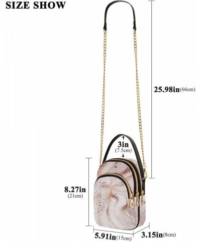 Small Crossbody Bags for Women Trendy Rose Gold Marble Travel Sling Bag Women's Crossbody Handbags Satchel Bags $14.29 Satchels