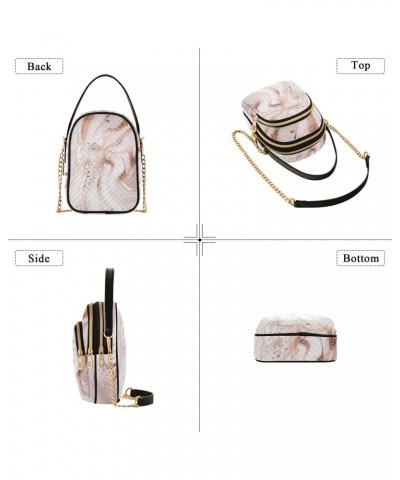 Small Crossbody Bags for Women Trendy Rose Gold Marble Travel Sling Bag Women's Crossbody Handbags Satchel Bags $14.29 Satchels