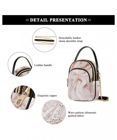 Small Crossbody Bags for Women Trendy Rose Gold Marble Travel Sling Bag Women's Crossbody Handbags Satchel Bags $14.29 Satchels