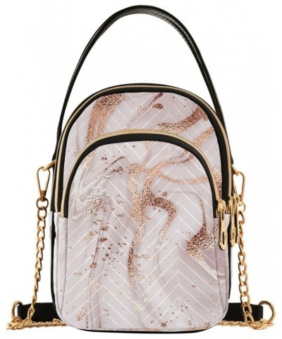 Small Crossbody Bags for Women Trendy Rose Gold Marble Travel Sling Bag Women's Crossbody Handbags Satchel Bags $14.29 Satchels