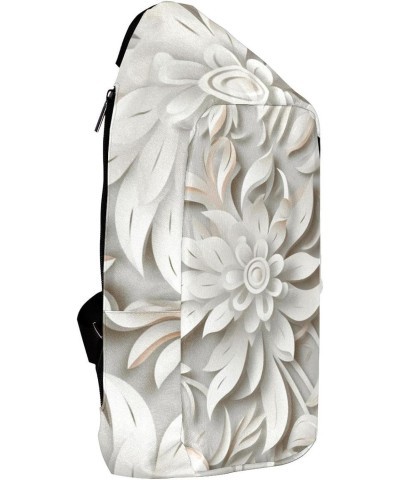 Crossbody Bags for Women,Crossbody Bag Men,Small Sling Bag,3D Floral White,Crossbody Purse $15.42 Crossbody Bags