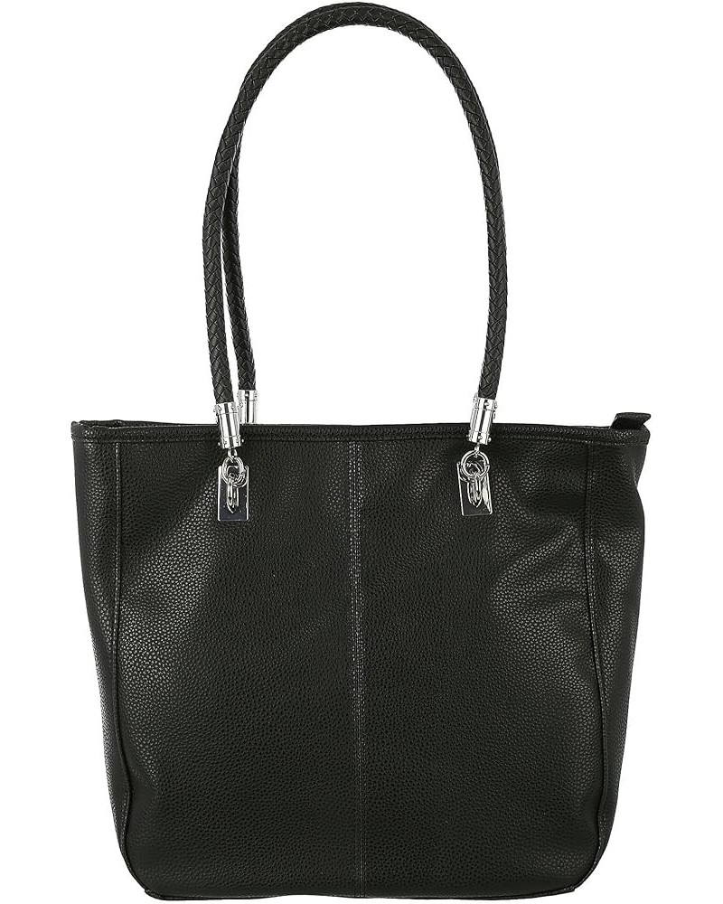 Solid Vegan Leather Tote Shoulder Bag 39 (US 8) Black $21.50 Shoulder Bags