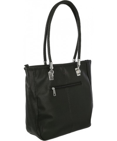 Solid Vegan Leather Tote Shoulder Bag 39 (US 8) Black $21.50 Shoulder Bags