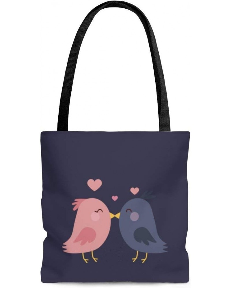 Birds In Love Valentine's Day Evening Blue AOP Tote Bag $21.28 Totes