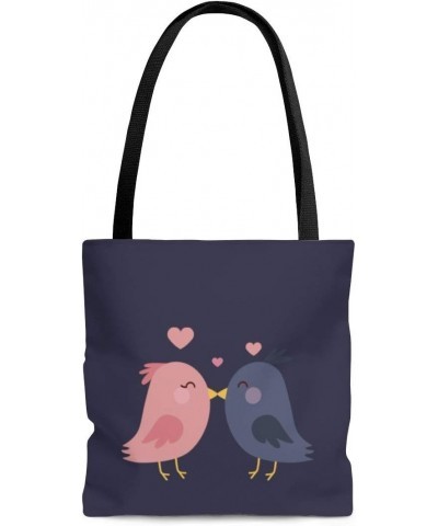 Birds In Love Valentine's Day Evening Blue AOP Tote Bag $21.28 Totes